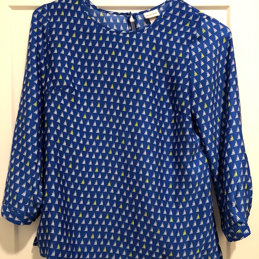 Sailboat Quarter Sleeve Blouse